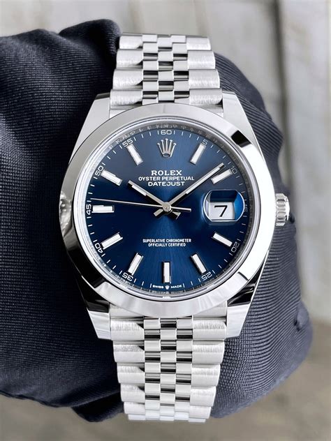 blue rolex date just|2022 rolex datejust 41mm.